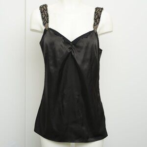Le Chateau silk satin black top, Size XXS (0)